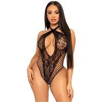 Lace And Net Halter Teddy
