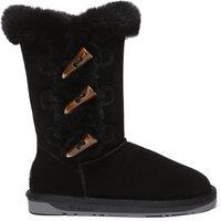 EverAu Australia Women's Real Sheepskin Ashy Horn Toggle Buttons Tall Boots with TPR Sole in Black | Size: 7