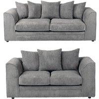 SquareBoxx Lennox Sofa Set 3+2 in Grey