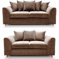 SquareBoxx Lennox Sofa Set 3+2 in Chocolate