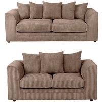 SquareBoxx Lennox Sofa Set 3+2 in Light Brown