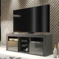 Creative Furniture TV Unit 145cm Modern - Dark Grey with High Gloss Doors