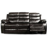 Venlo Leather Like Manual Reclining 3 Seater Sofa Black, Brown or Grey