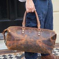 Paper High Brown Buffalo Leather Overnight Bag