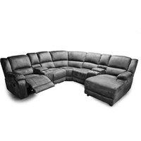Nieve Electric Reclining 5 Seater Velvet Corner Sofa With Console