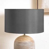 Ruma Steel Grey Silk Lined Cylinder Shade for Floor Lamps | Size: 16 inches