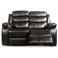 Venlo Leather Like Manual Reclining 2 Seater Sofa Black, Brown or Grey