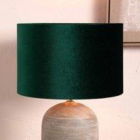 Ruma Forest Green Velvet Cylinder Shade for Table Lamps | Size: 14 inches