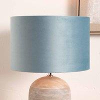 Ruma Duck Egg Velvet Cylinder Shade for Table Lamps & Floor Lamps in Blue | Size: 16 inches