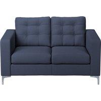 Smart Hackney Fabric 2 Seater Sofa Formal Saphire Blue or Pewter Grey