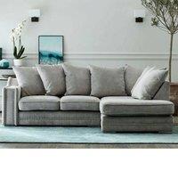 Kensington Deluxe Chenille Corner Sofa 3 - 4 Seater L Shaped Corner Sofa Right Hand Facing Charcoal or Seal