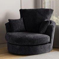 SquareBoxx Lennox Swivel Chair in Black