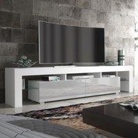 Creative Furniture TV Unit 200cm Modern - White with High Gloss Grey Doors
