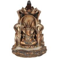 KDMD Bronze Ganesh Backflow Incense Burner in Gold