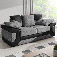 SquareBoxx Arlo Corded Fabric Sofa with Leather-Effect Arms 2 Seater in Grey