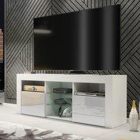 Creative Furniture TV Unit 145cm Modern - White with High Gloss Grey Doors