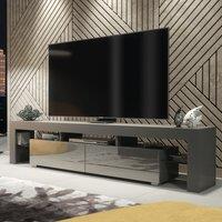 Creative Furniture TV Unit 200cm Modern - Dark Grey with High Gloss Doors