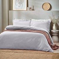 Yard Waffle Textured 100% Cotton Duvet Cover Set in Silver | Size: King