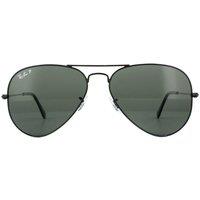 Ray-Ban Aviator Black Green Polarized Aviator 3025 Sunglasses