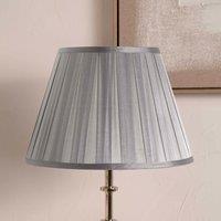 Ruma Grey Empire Silk Box Pleat Lamp Shade for Table Lamps & Floor Lamps | Size: 14 inches