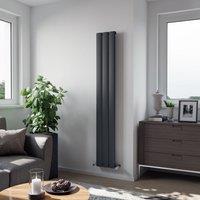 Agadon Milan Designer Aluminium Radiator in Dark Grey | Size: 1800mm x 565mm