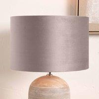 Ruma Beige Velvet Cylinder Shade for Table Lamps & Floor Lamps | Size: 18 inches