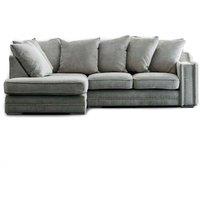 Kensington Deluxe Chenille Corner Sofa 3 - 4 Seater L Shaped Corner Sofa Left Hand Facing Charcoal or Seal