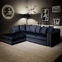 Kensington Deluxe Chenille Corner Sofa 3 - 4 Seater L Shaped Corner Sofa Left Hand Facing Charcoal or Seal
