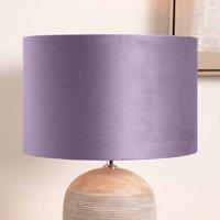 Ruma Lavender Lilac Velvet Cylinder Shade for Table Lamps & Floor Lamps in Pale Lilac | Size: 16 inches