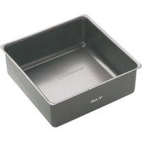 MasterClass Square Non-Stick Deep Cake Tin, Carbon Steel Loose Base Bake Pan, 23cm in Dark Grey