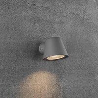 Nordlux Aleria Outdoor Wall Light Grey Metal Garden GU10 IP44 Mains