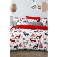 Ezysleep Reindeer Printed Duvet Set in Red | Size: Single