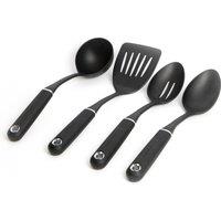 MasterClass 4pc Nylon Kitchen Utensil Set including Ladle, Slotted Spoon, Cooking Spoon & Slotted Turner | Size: Large