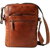 'Traveller' Men's Leather Cognac iPad/Tablet Messenger Bag