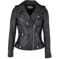 Ashwood Leather Women's 'Scarlett' Real Leather Biker Jacket in Black | Size: 22