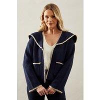 Whipstitch Pocket Front Cardigan