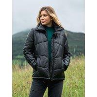 Lakeland Leather Women's 'Parton' Leather Padded Jacket in Black | Size: 12