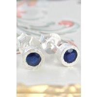 Otis Jaxon London Women's Sapphire September Birthstone Sterling Silver Stud Earrings
