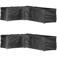 L-Shaped Garden Furniture Covers 2 pcs 16 Eyelets 210x260x80 cm