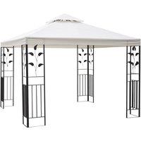 OUTSUNNY Patio Gazebo Canopy Outdoor Wedding Party Tent Shelter Sun Shade Steel- 3m x 3m in Cream