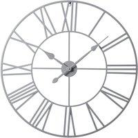 Home Garden Direct EOS - Skeleton Wall Clock with Roman Numerals - 80x80cm in Grey | Size: 80x80 cm