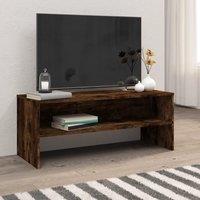 Berkfield Home TV Cabinet Smoked Oak 100x40x40 cm Engineered Wood in Brown | Size: 100 x 40 x 40 cm