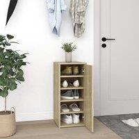 Berkfield Home Shoe Cabinet Sonoma Oak 32x35x70 cm Engineered Wood in Brown | Size: 32 x 35 x 70 cm