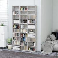 Berkfield Home CD Cabinet Concrete Grey 102x16x177.5 cm Engineered Wood