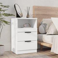 Berkfield Home Bedside Cabinet White Engineered Wood