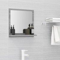 Berkfield Home Bathroom Mirror Grey Sonoma 40x10.5x37 cm Engineered Wood