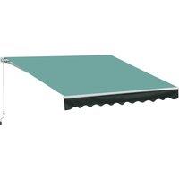 OUTSUNNY Garden Manual Awning Retractable Patio Sun Shade Shelter in Cream