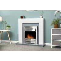 Adam Fires & Fireplaces Colorado Electric Fire in Brushed Steel in Black