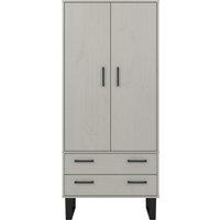Core Products Texas 2 Door, 2 Drawer Wardrobe - H176cm x W76.5cm x D53cm in Light Brown