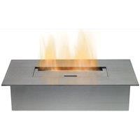 Adam Fires & Fireplaces Small Bio Ethanol Burner in Stainless Steel, 1.5L Capacity in Grey